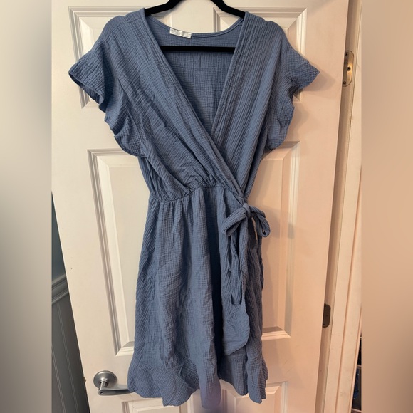 New Star Blue Wrap Dress - Picture 1 of 3